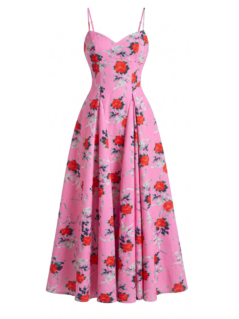 floral sweetheart neck midi dress Mint Floral Sweetheart Neck Midi Dress Small