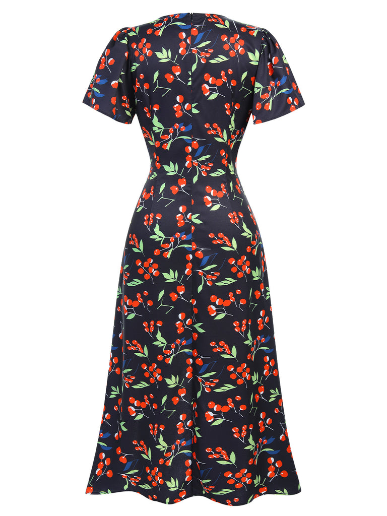 1940s Floral VNeck Added Button | 1940s | vintage dress, retro fashion
