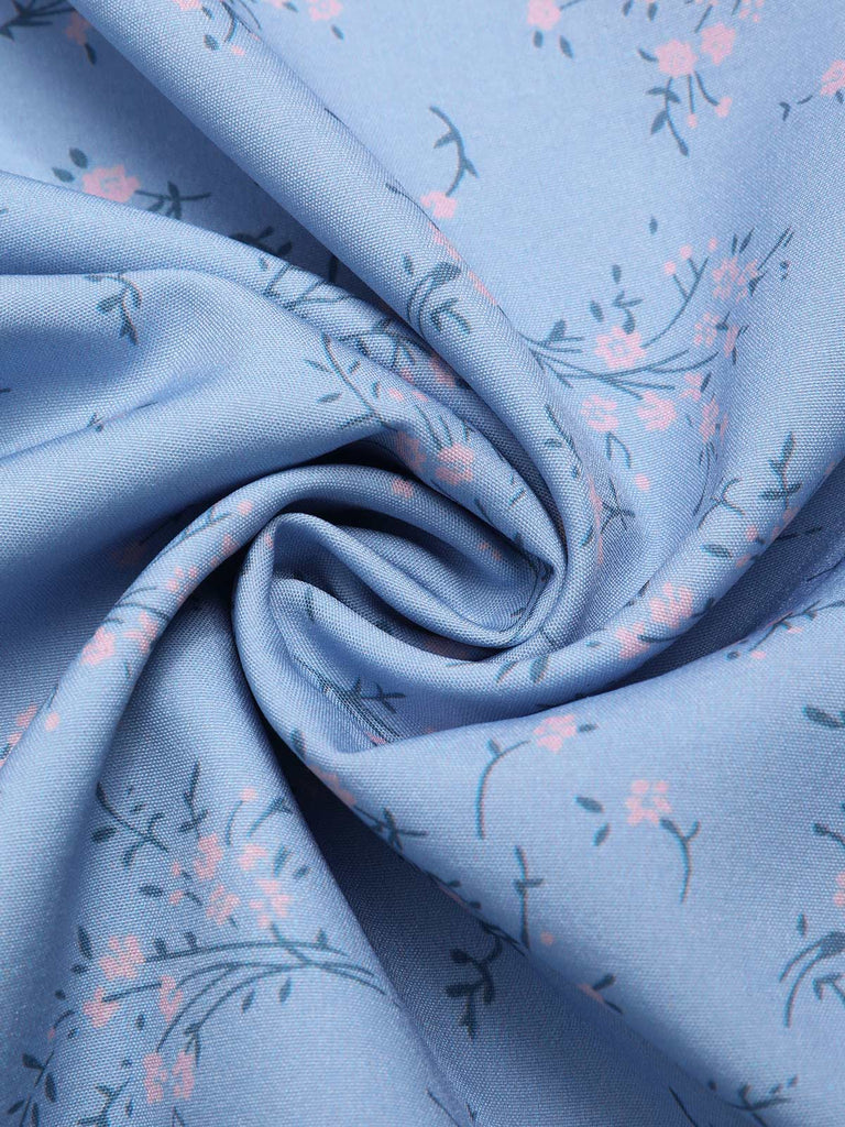 1940s Floral V-Neck Added Button Dress — vintage elegance for the modern woman