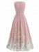 1940s Floral V-Neck Sleeveless Midi Dress - vintage dress, retro fashion, floral print for vintage lovers
