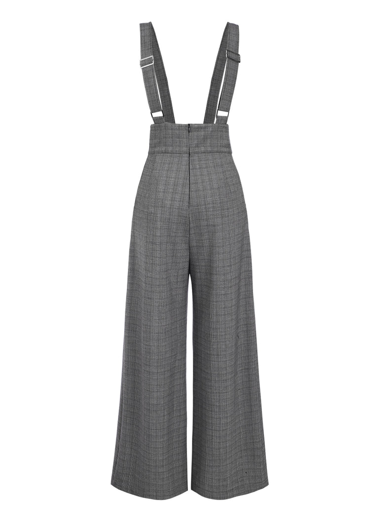 1940s Glen Plaid Buttoned Overall Pants — 1940s style for the woman going places