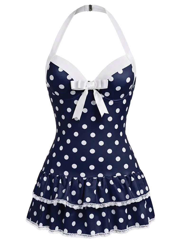Halter Vintage Swim Dresses Women Strawberry Swim Dress, Vintage Strawberry Print Halter Halter Vintage Swim Dresses Women Strawberry Swim Dress, Vintage Strawberry Print Halter