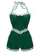 1940s Halter Patchwork One-piece Swimsuit — because 1940s glamour never goes out of style