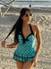 1940s Halter Polka Dots Bow One-Piece Swimsuit, classic vintage style summer beach collection