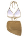 This 1940s Halter Textured Solid Bikini Set & Cove