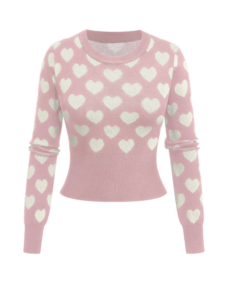This 1940s Hearts Contrast Short Sweater whispers 1940s secrets to those who notice