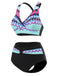1940s Irregular Printed Patchwork Bikini Set - vintage fashion, retro style