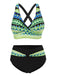 1940s Irregular Printed Patchwork Bikini Set - vintage fashion, retro style