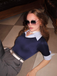 Blue & Gray 1940s Knit Colorblock 3/4 Sleeve Shirt Jumpsuit - vintage jumpsuit, retro fashion