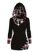1940s Knit Plaid Button Hooded Sweater - vintage fashion, retro style