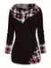 1940s Knit Plaid Button Hooded Sweater - vintage fashion, retro style