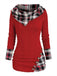 1940s Knit Plaid Button Hooded Sweater - vintage fashion, retro style