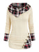 1940s Knit Plaid Button Hooded Sweater - vintage fashion, retro style