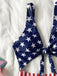 1940s Lace-Up Stars & Stripes Swimsuit - vintage swimsuit, pin-up swimwear for vintage lovers