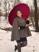 1940s Lapel Belted Jacket With Detachable Cape - vintage fashion, retro style