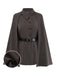 1940s Lapel Belted Jacket With Detachable Cape - vintage fashion, retro style