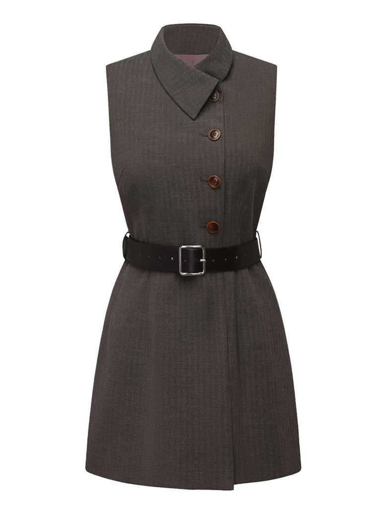 1940s Lapel Belted Jacket With Detachable Cape - vintage fashion, retro style