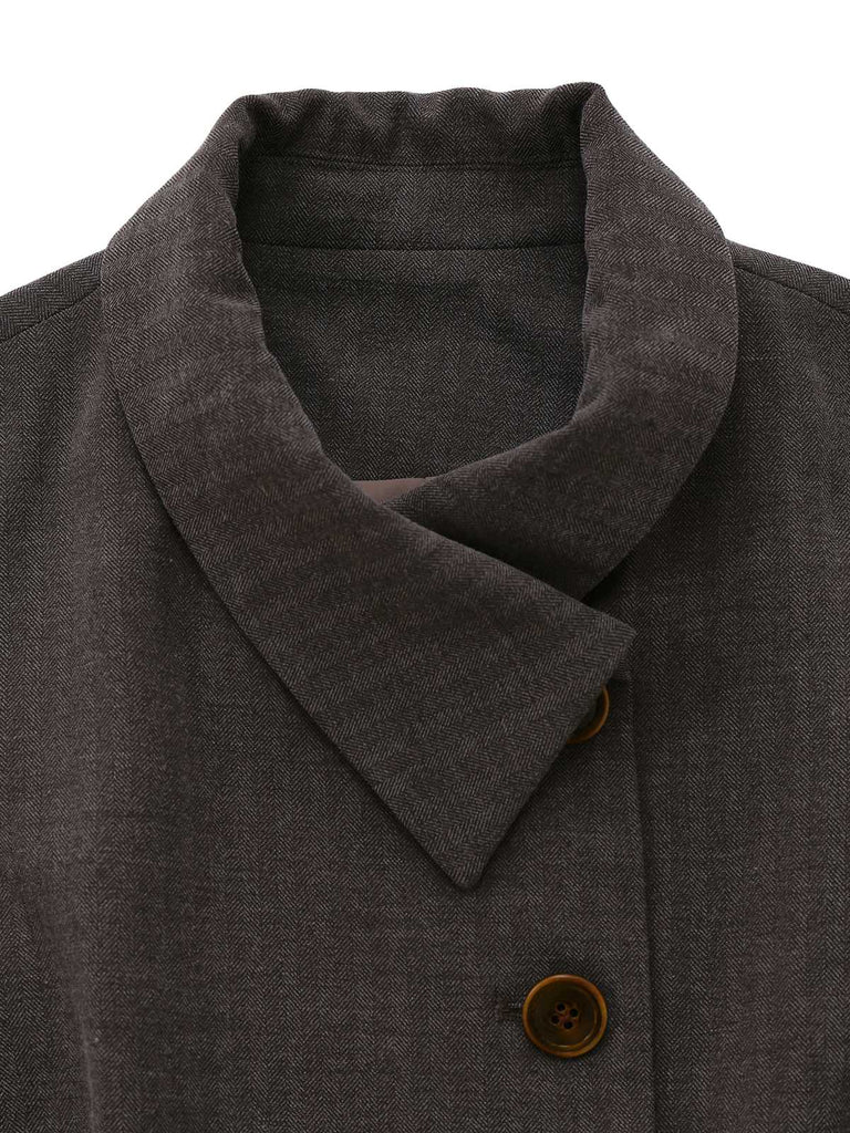 1940s Lapel Belted Jacket With Detachable Cape - vintage fashion, retro style