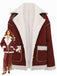1940s Lapel Plush Buckle Pocketed Jacket - vintage fashion, retro style