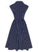She slips into this 1940s Lapel Polka Dots Sleeveless Dress and suddenly it's a 1940s daydream