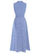 She slips into this 1940s Lapel Stripes Sleeveless Dress and suddenly it's a 1940s daydream