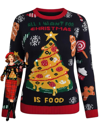 1940s Led Light-Up Jacquard Christmas Sweater - vintage fashion, retro style