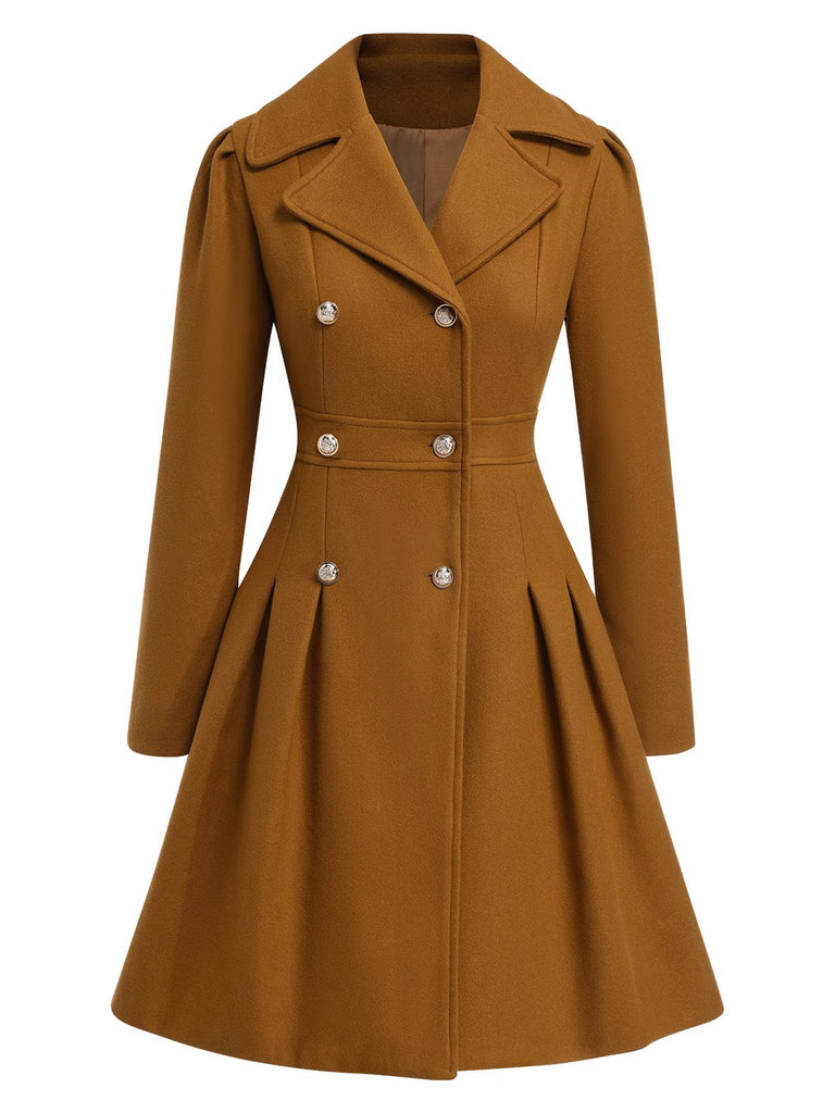 1940s Notched Collar Double-Breasted Dress Coat, vintage dress, retro fashion - perfect for women who love vintage and retro fashion