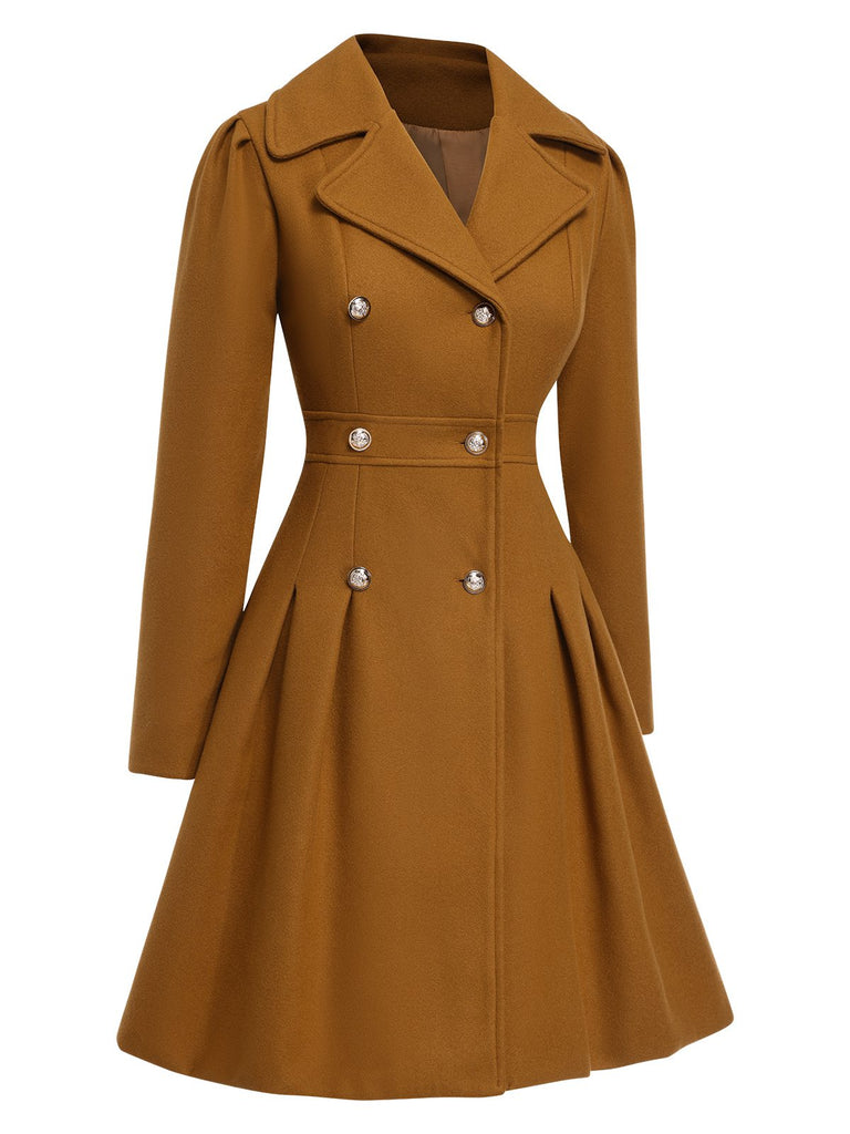 1940s Notched Collar Double-Breasted Dress Coat, vintage dress, retro fashion - perfect for women who love vintage and retro fashion
