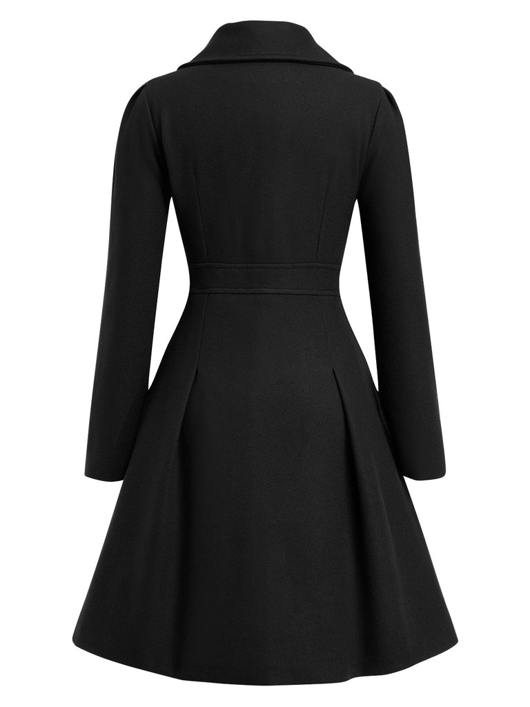 1940s Notched Collar Double-Breasted Dress Coat, vintage dress, retro fashion - perfect for women who love vintage and retro fashion