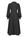 1940s Notched Collar Lantern Sleeve Button Dress - vintage dress, retro fashion