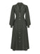 1940s Notched Collar Lantern Sleeve Button Dress - vintage dress, retro fashion