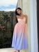 1940s Ombre Deep V-Neck Halter Dress - vintage dress, retro fashion for women