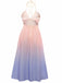 1940s Ombre Deep V-Neck Halter Dress - vintage dress, retro fashion for women