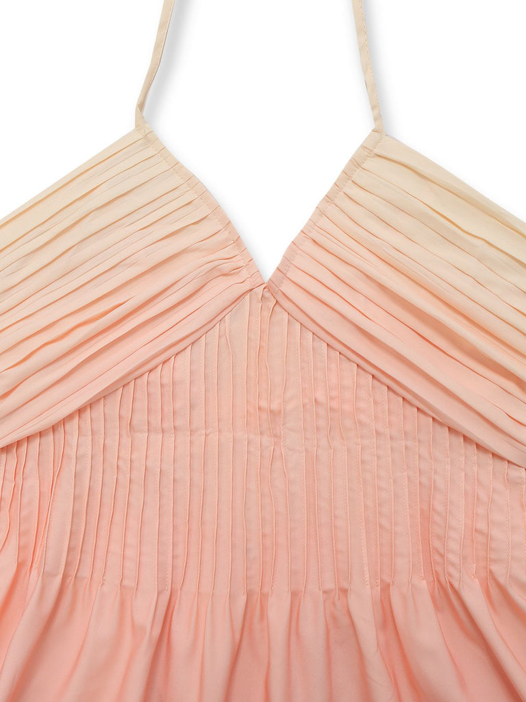 1940s Ombre Deep V-Neck Halter Dress - vintage dress, retro fashion for women