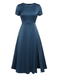 1940s Pearl Buttons Solid Darlene Dress — vintage elegance for the modern woman