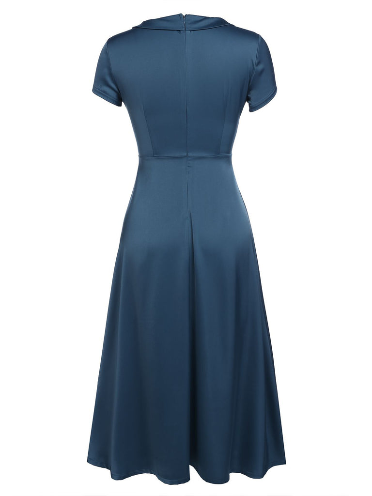 1940s Pearl Buttons Solid Darlene Dress | Retro Stage