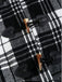 1940s Plaid Toggle Faux Fur Trim Hooded Coat - vintage fashion, retro style