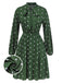 1940s Polka Dot Drawstring Pleated Dress, vintage dress, retro fashion - perfect for women who love vintage and retro fashion
