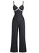 1940s Polka Dot Lace Trim Strap Jumpsuit - vintage jumpsuit, retro fashion