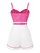 1940s Polka Dot Patchwork Suspender Romper - vintage jumpsuit, retro fashion