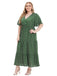 1940s Polka Dot V-Neck Short Sleeve Maxi Dress 2