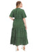 1940s Polka Dot V-Neck Short Sleeve Maxi Dress 3