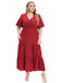 1940s Polka Dot V-Neck Short Sleeve Maxi Dress 8