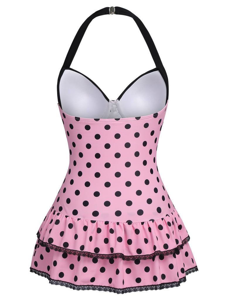 1940s Polka Dots Hater Swimsuit, classic vintage style summer beach collection