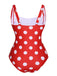 1940s Polka Dots Wrinkle Strap Swimsuit, vintage swimsuit, pin-up swimwear - perfect for women who love vintage and retro fashion