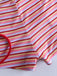 Red 1940s Striped Halter Ribbed Triangle Bikini Set - vintage fashion, retro style, elegant red