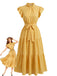 Yellow 1940s Ruffle Vintage Classic Dress 3