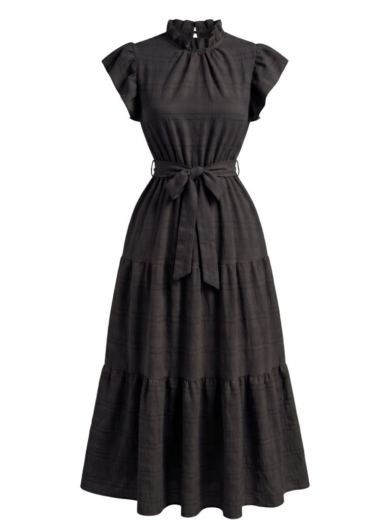 Yellow 1940s Ruffle Vintage Classic Dress