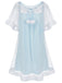 1940s Ruffle Sleeve Plush Trim Tulle Nightgown | vintage lingerie, retro nightgown, elegant sleepwear - perfect for retro fashion enthusiasts