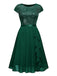 1940s Sequin Chiffon Ruffle Trim Swing Dress — vintage elegance for the modern woman